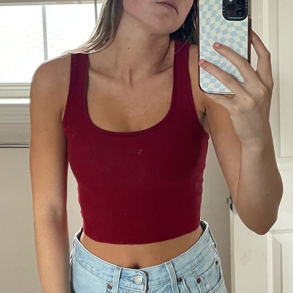SKIMS Ribbed Cropped Tank Top